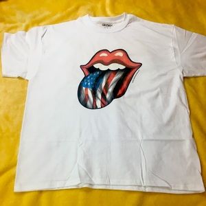 Men’s T-Shirt (Lips, Tongue American Flag)